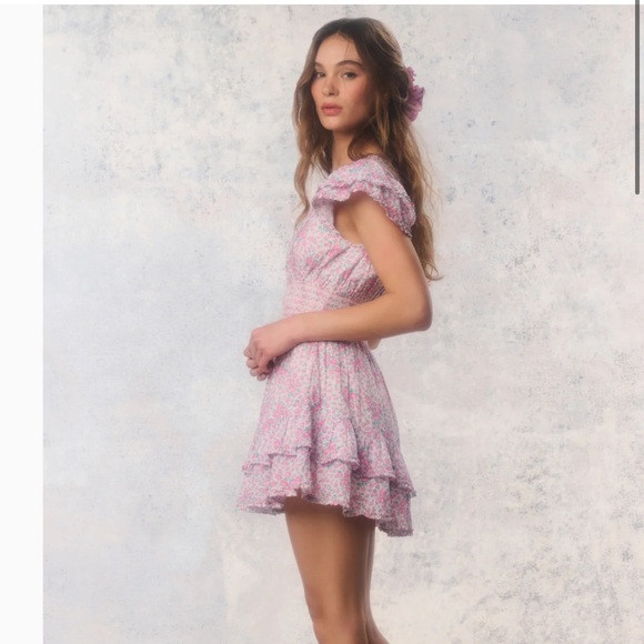 LoveShackFancy Re-Edition Stanton Floral Cotton Mini Dress - Picture 3 of 5